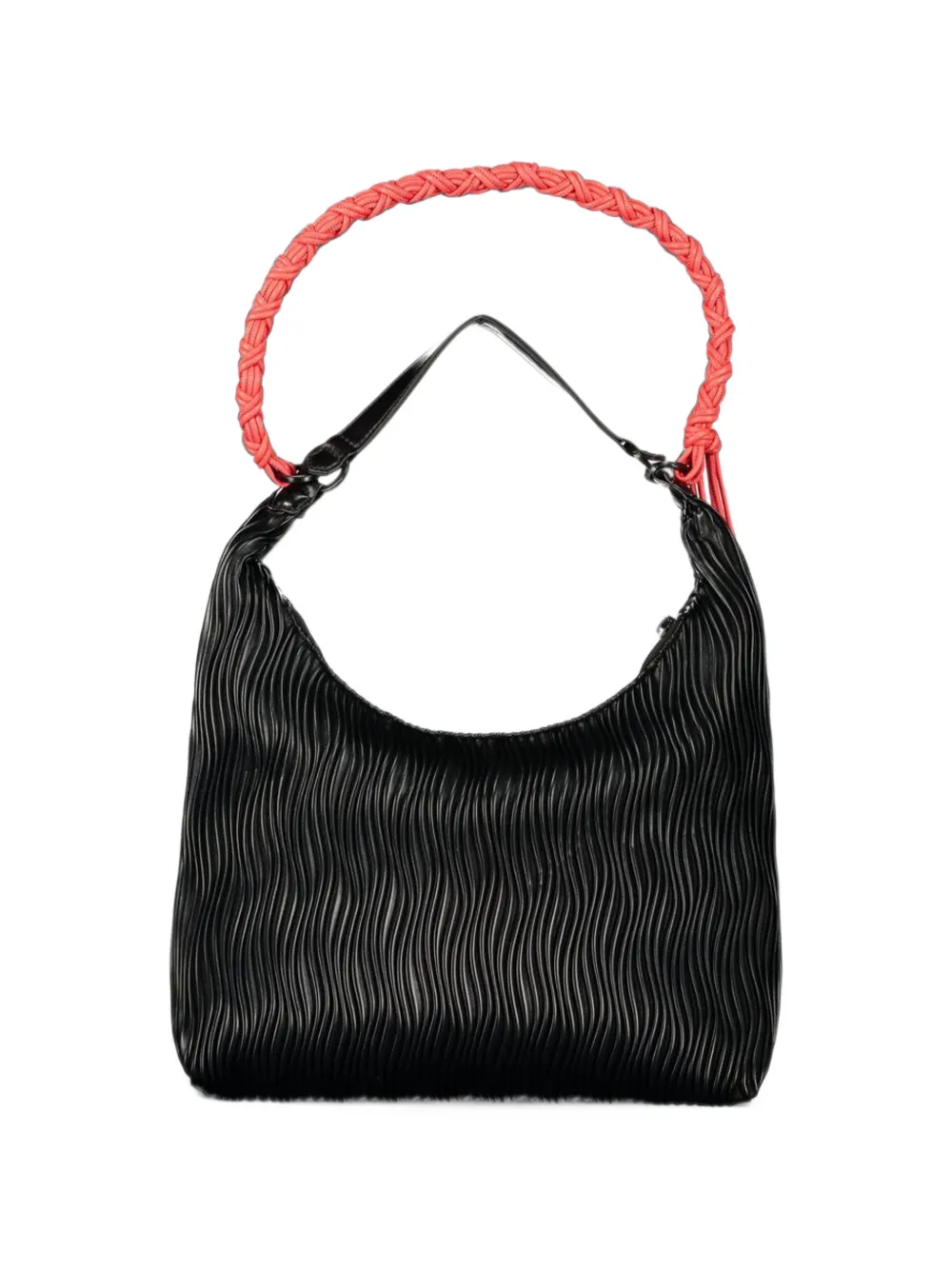 Desigual pleated braided-handle tote bag Zwart