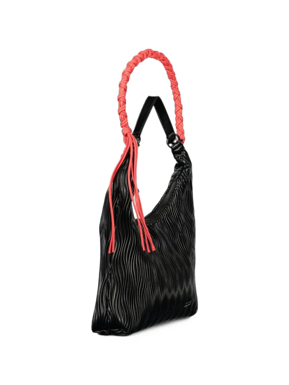 Desigual pleated braided-handle tote bag Zwart