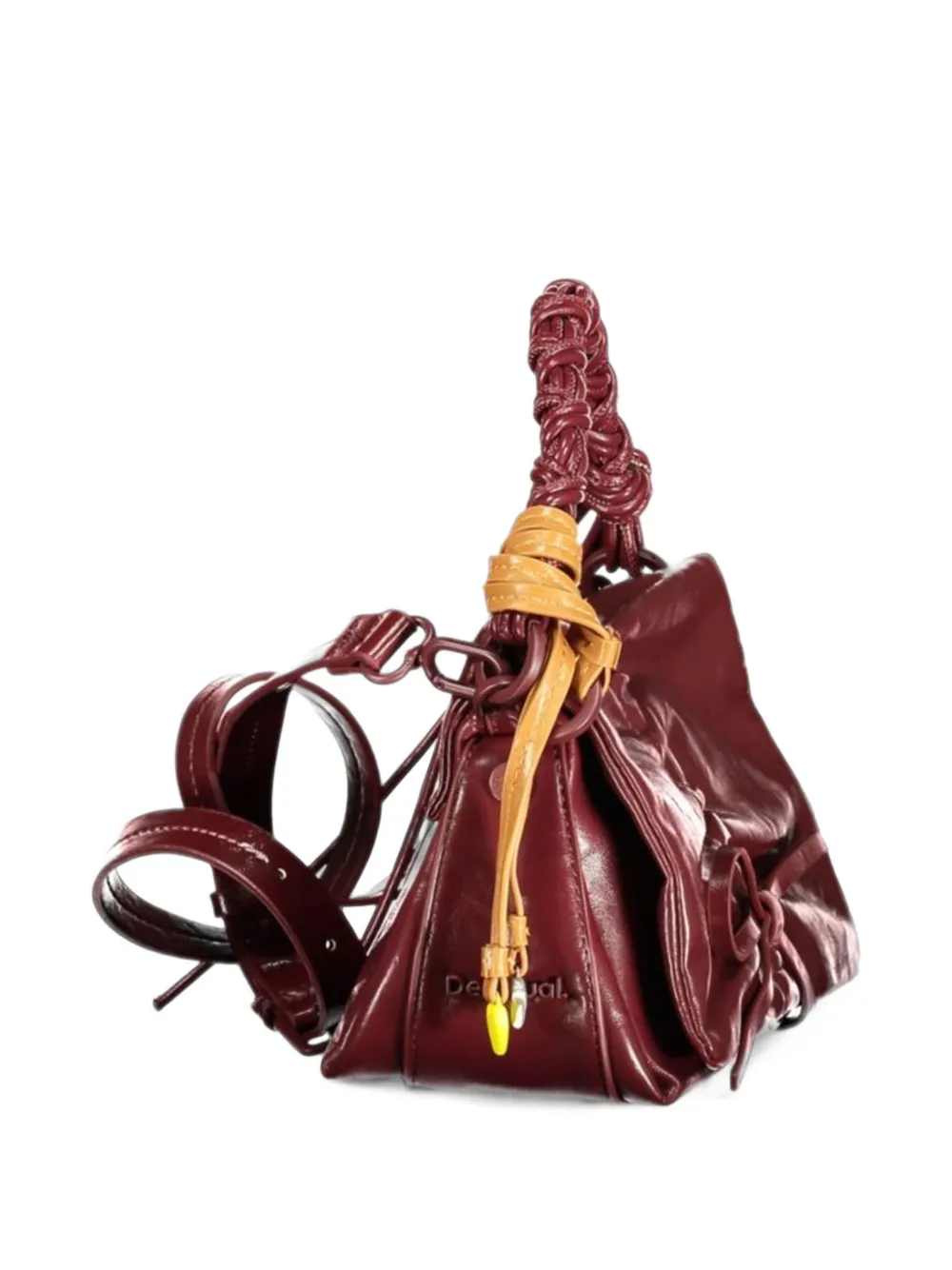 Desigual bow-detail braided-handle tote bag Rood