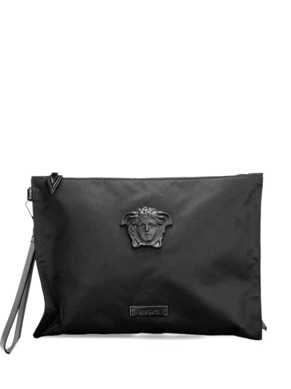 Versace Medusa plaque clutch bag - Nero