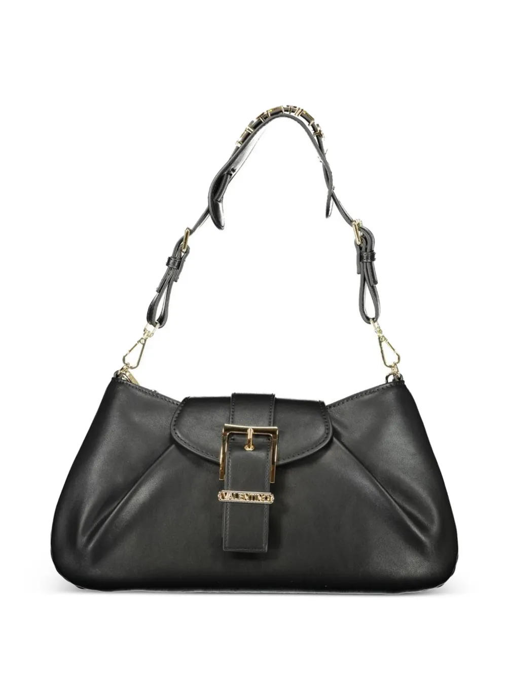 MARIO VALENTINO buckle-detail logo-lettering shoulder bag - Nero
