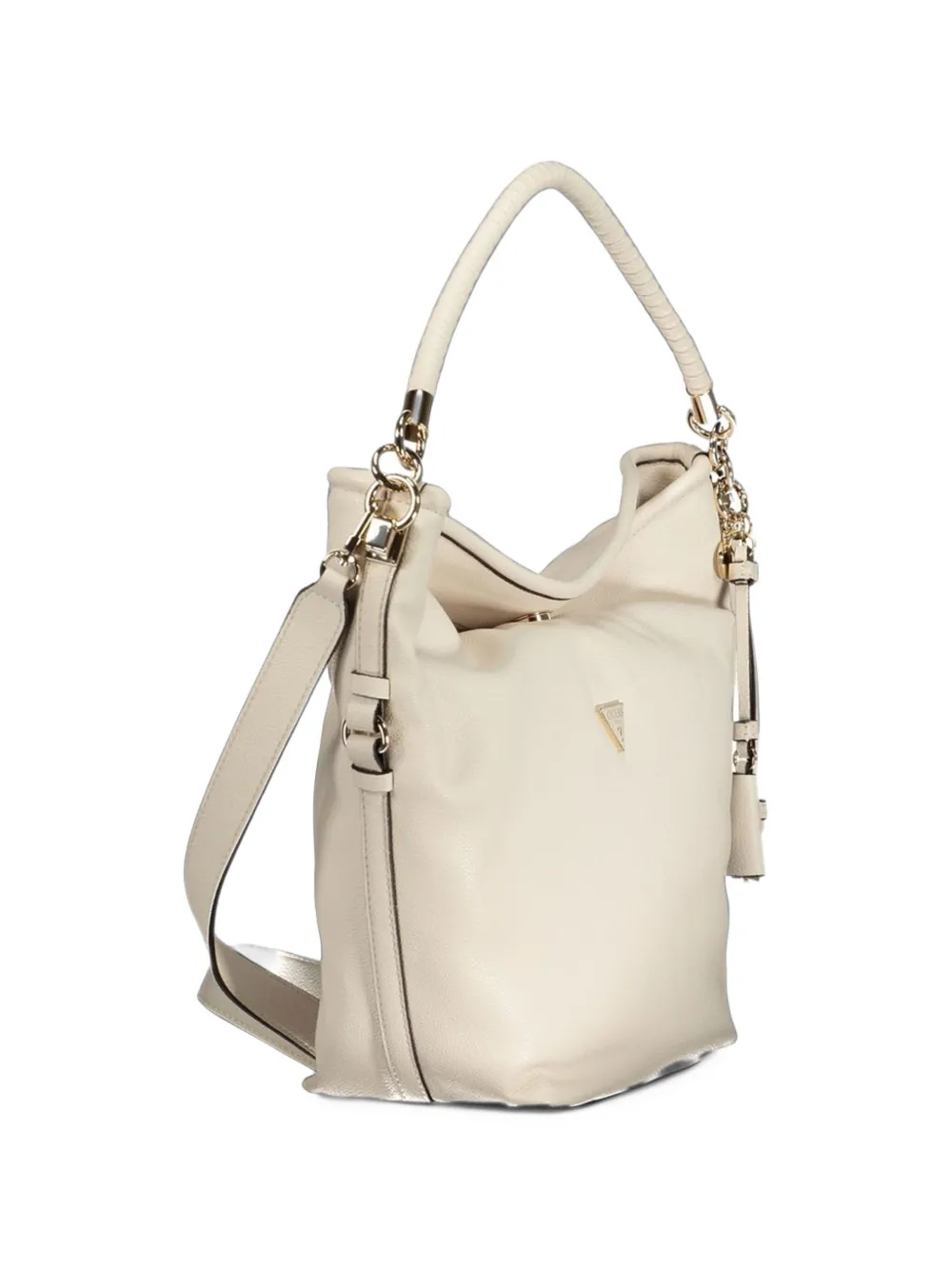 GUESS USA Danya logo-plaque pebbled-effect tote bag Wit