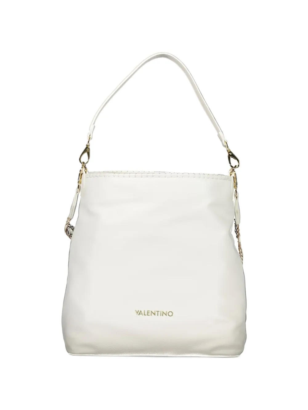 MARIO VALENTINO woven-strap logo-plaque tote bag Wit