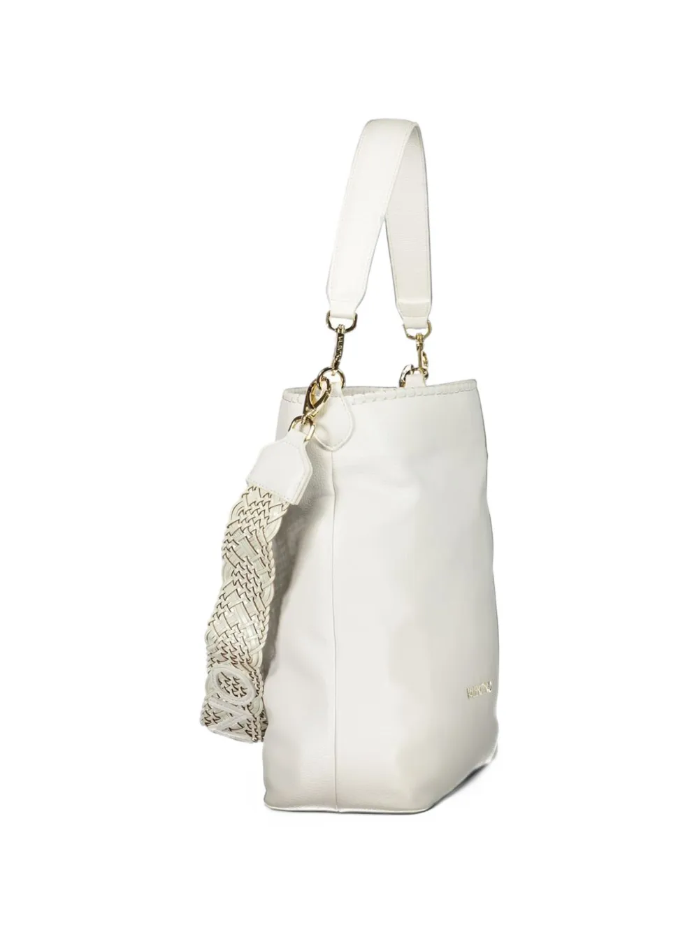 MARIO VALENTINO woven-strap logo-plaque tote bag Wit
