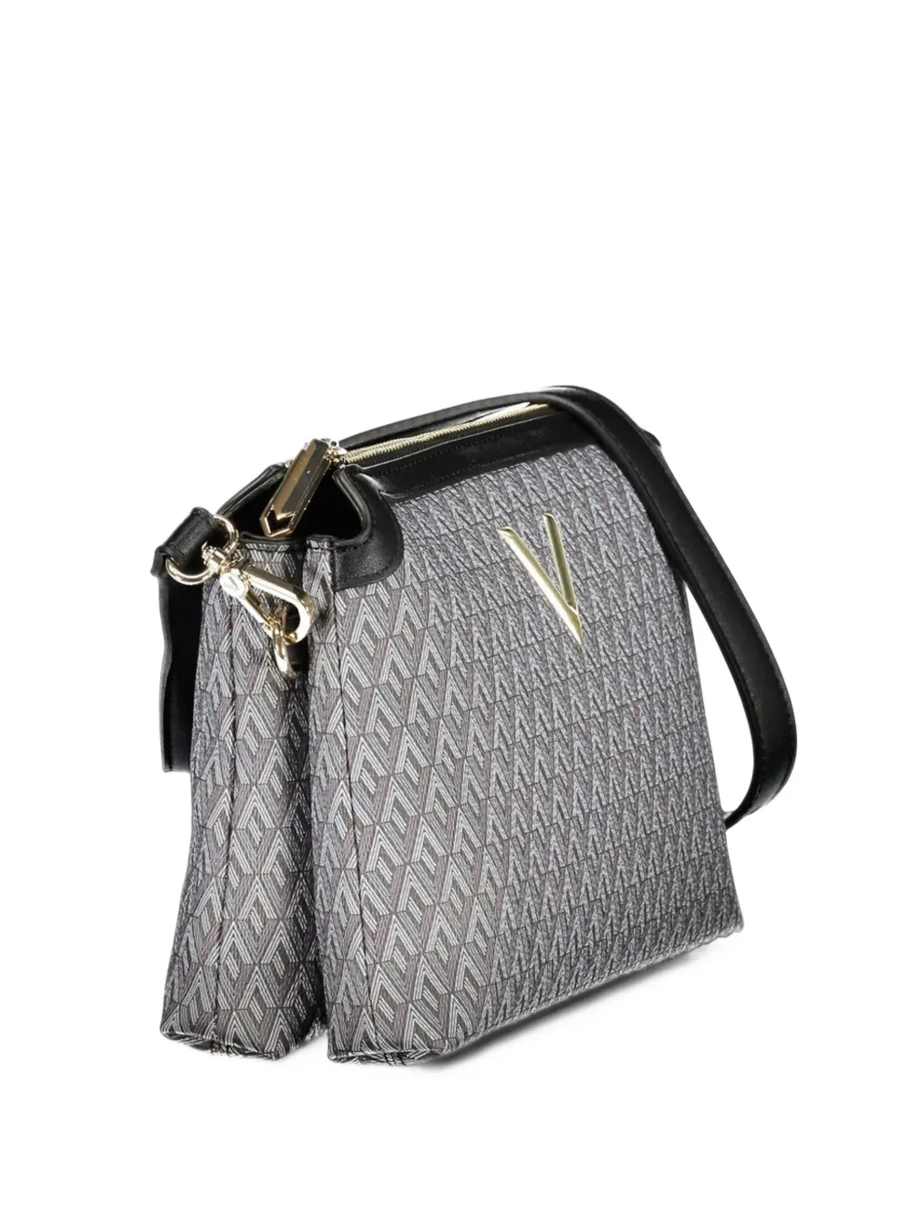 MARIO VALENTINO geometric-print VLogo shoulder bag - Grigio