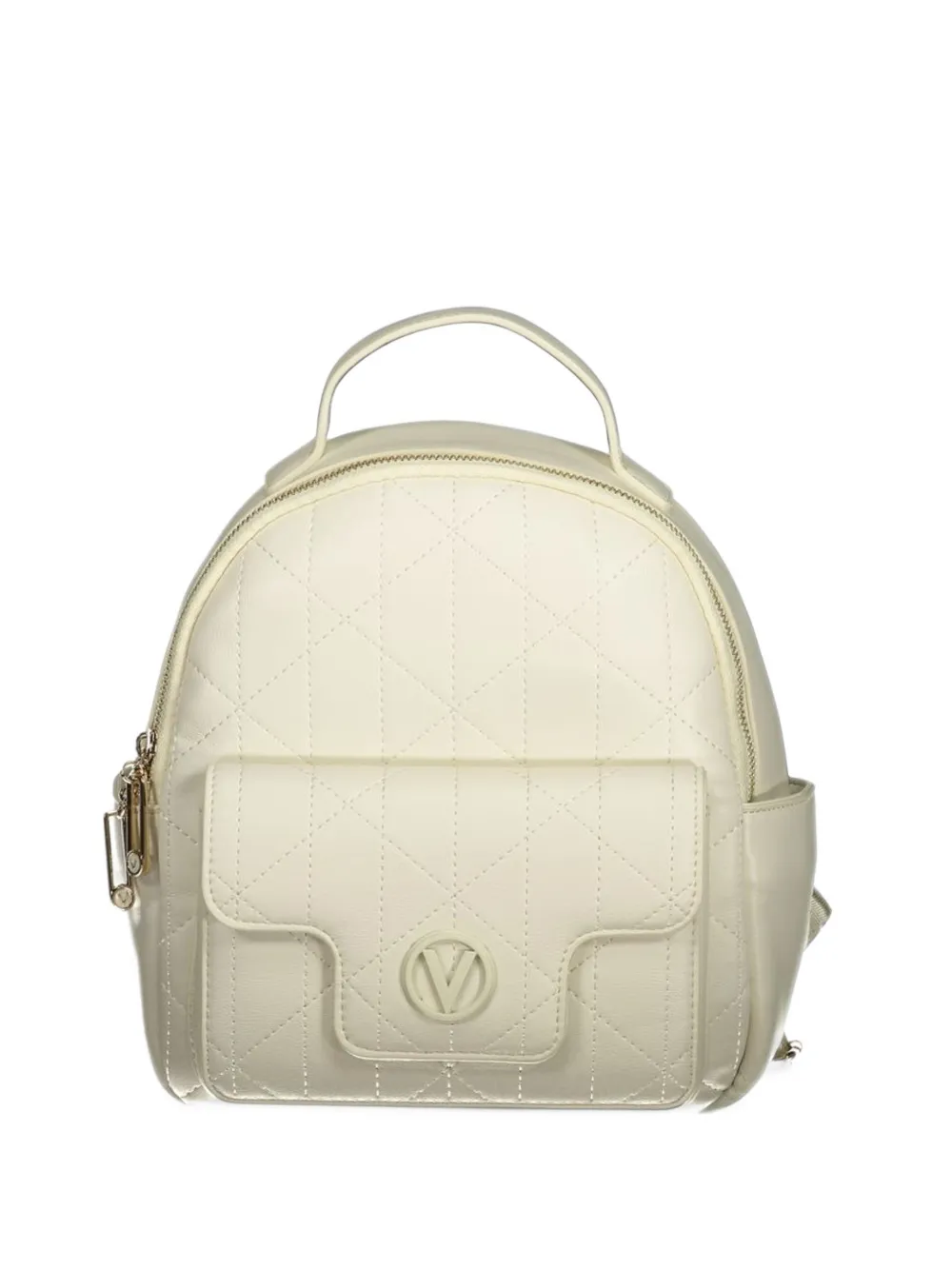 MARIO VALENTINO quilted logo-plaque backpack - Bianco