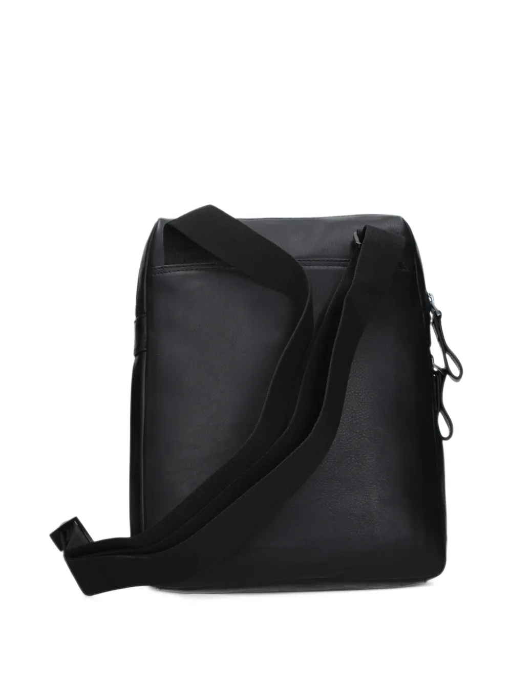 PIQUADRO logo-plaque leather messenger bag Zwart