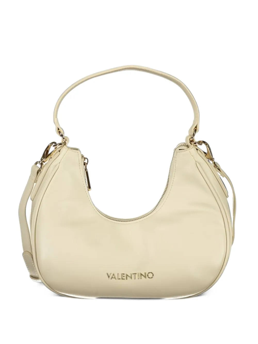 MARIO VALENTINO logo-lettering curved shoulder bag - Toni neutri