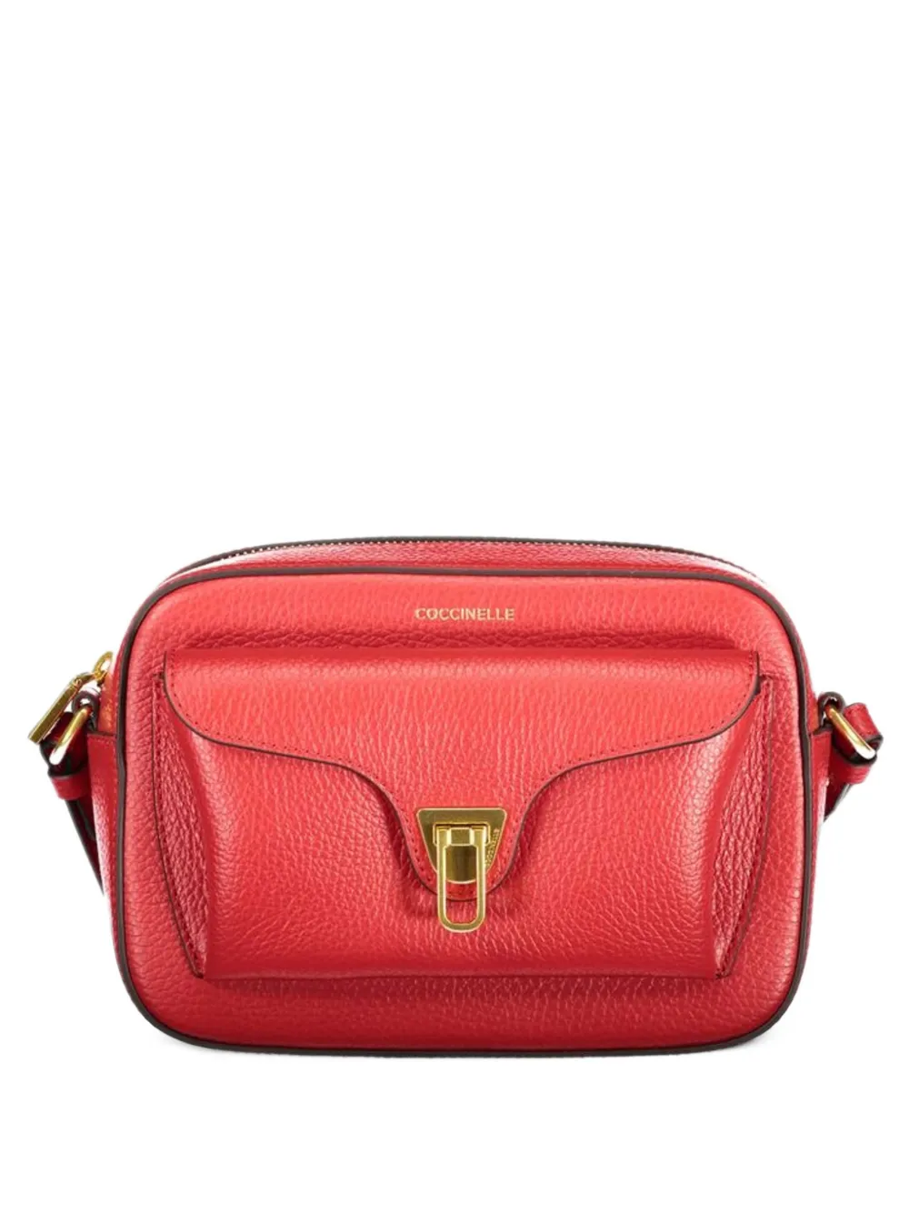 Coccinelle small Beat grained-leather cross body bag - Rosso