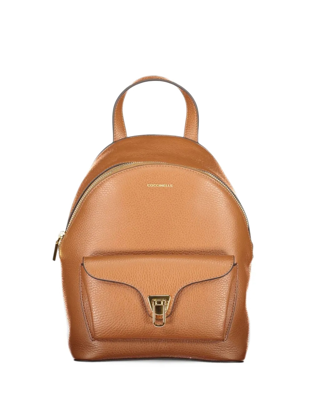 Coccinelle small Beat grained leather backpack - Marrone