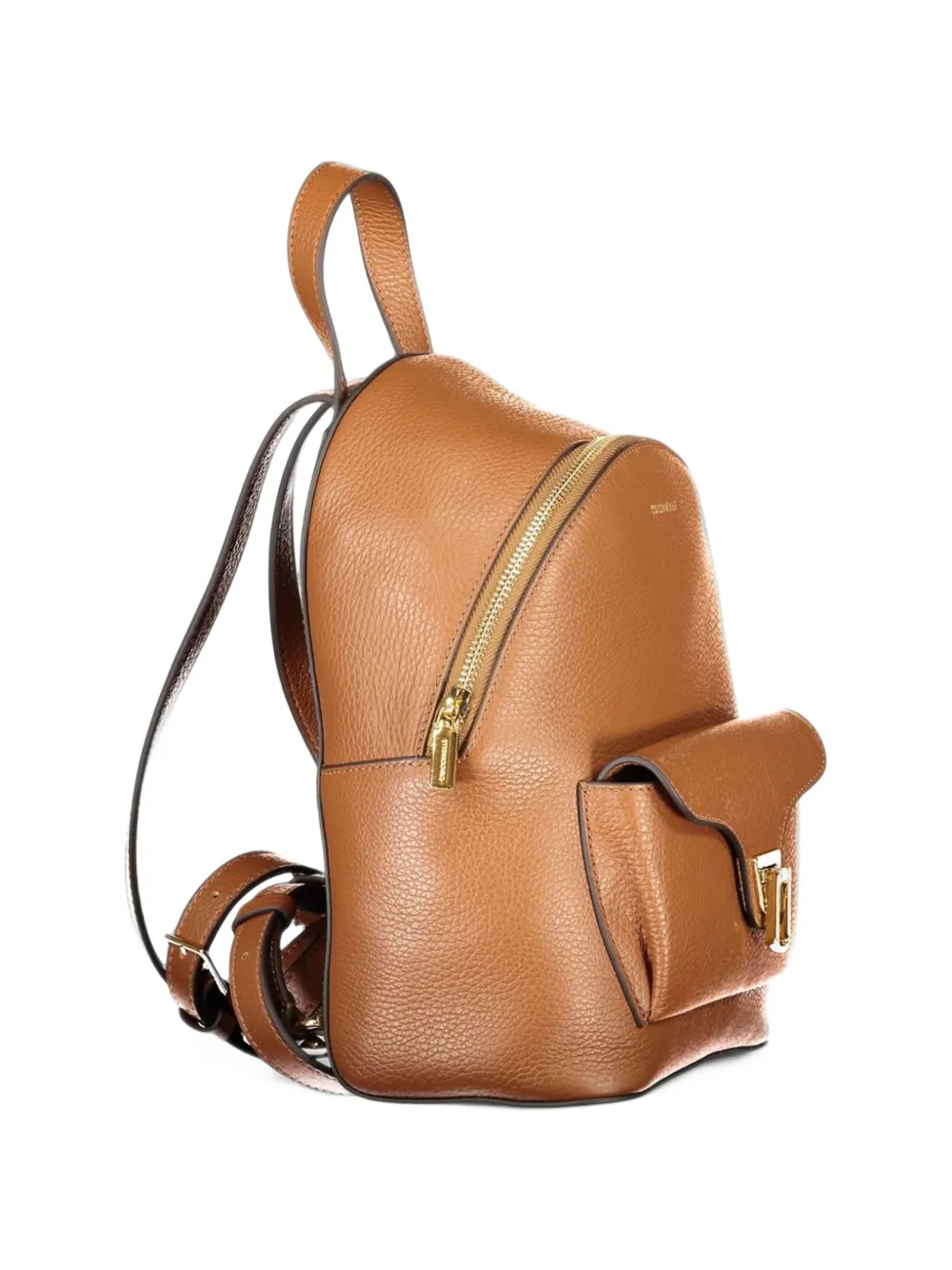 Coccinelle small Beat grained leather backpack Bruin