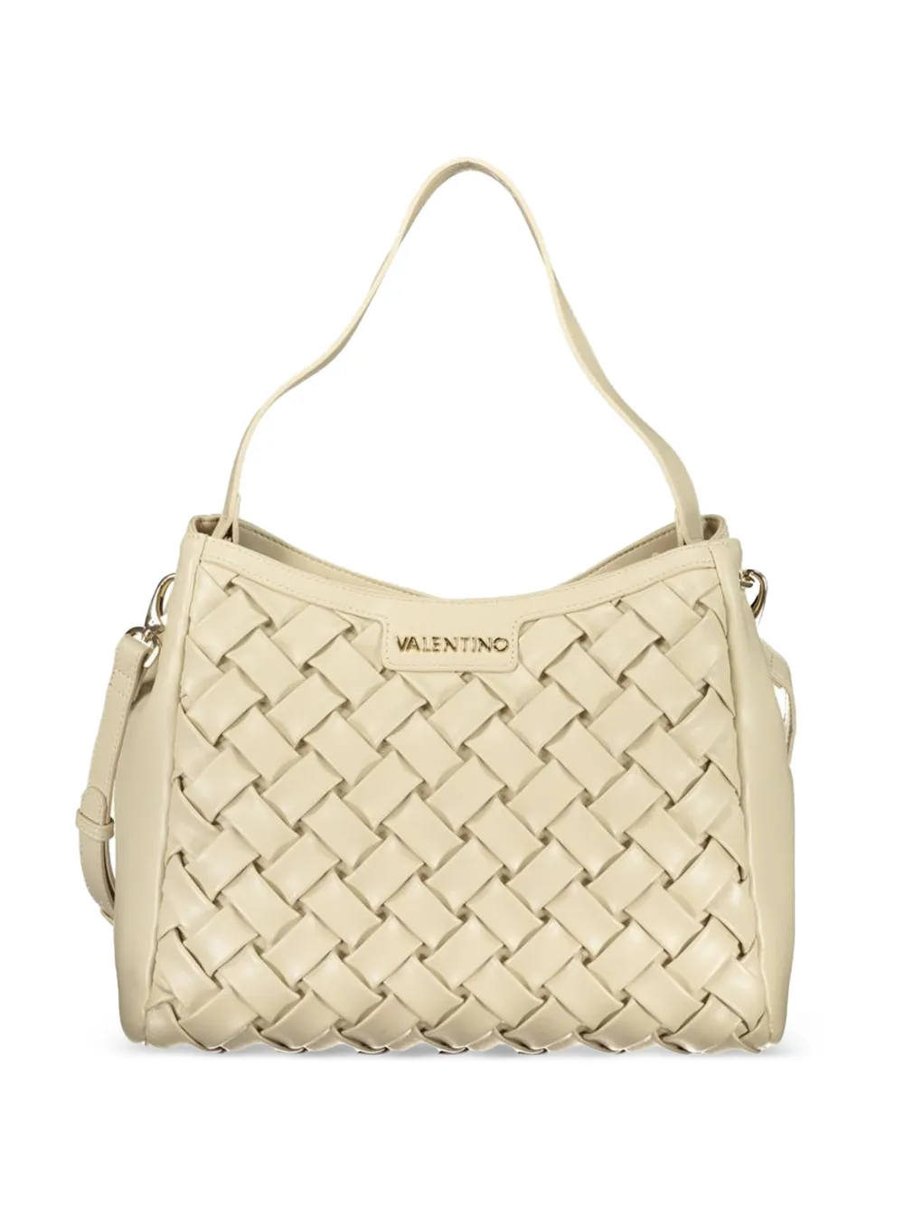 MARIO VALENTINO woven-design logo-plaque shoulder bag - Toni neutri