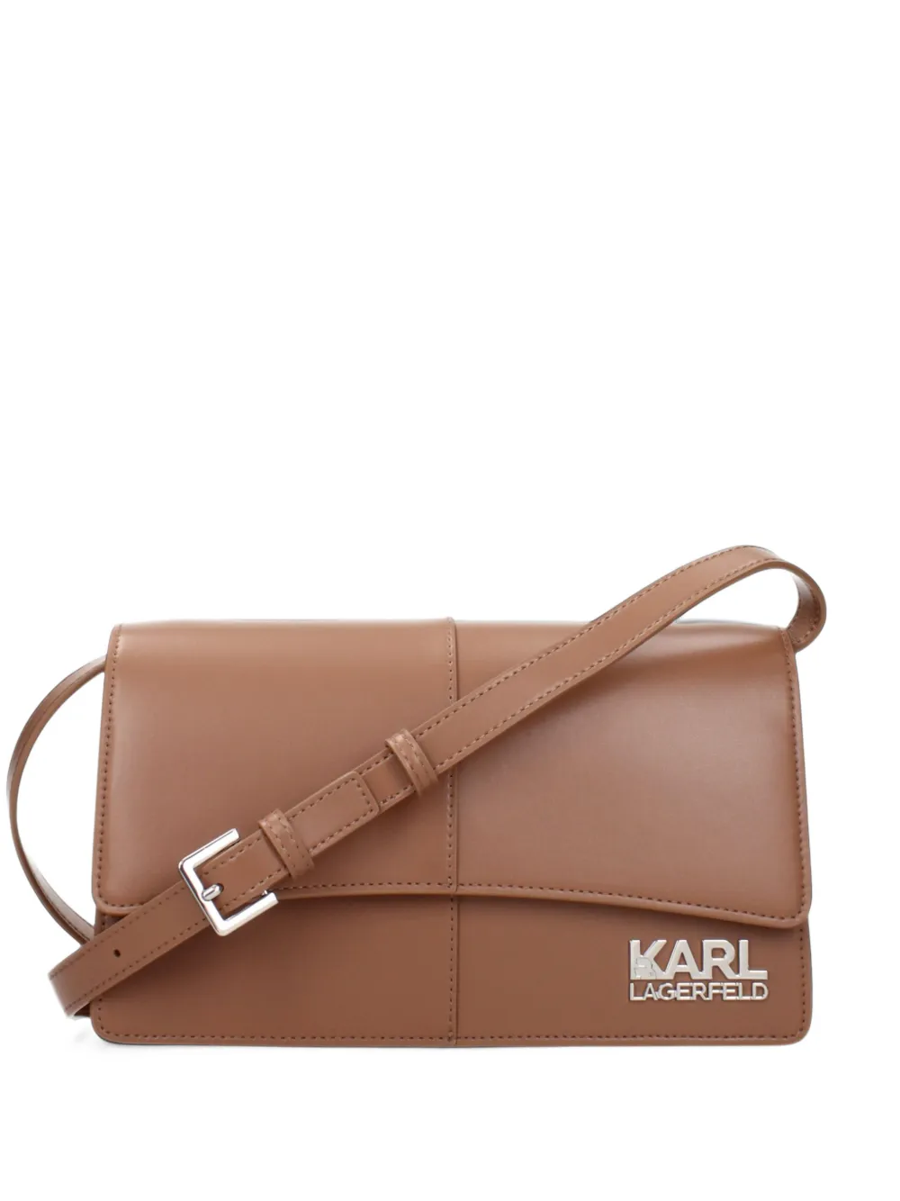 Karl Lagerfeld logo-plaque crossbody bag - Marrone