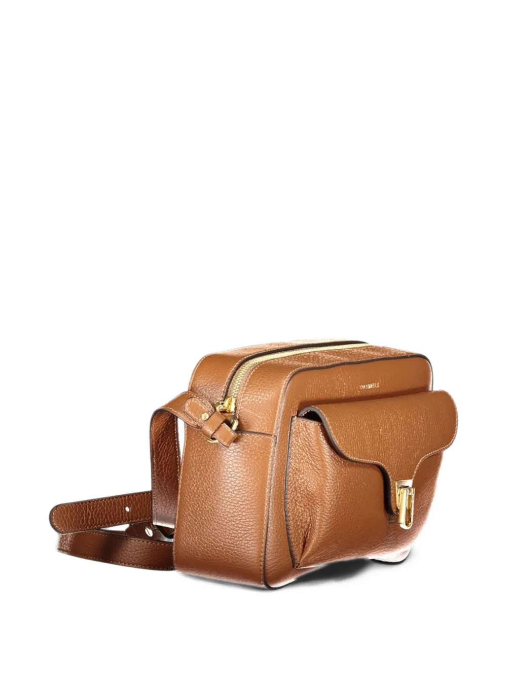 Coccinelle Kleine Beat crossbodytas van leer met textuur Bruin