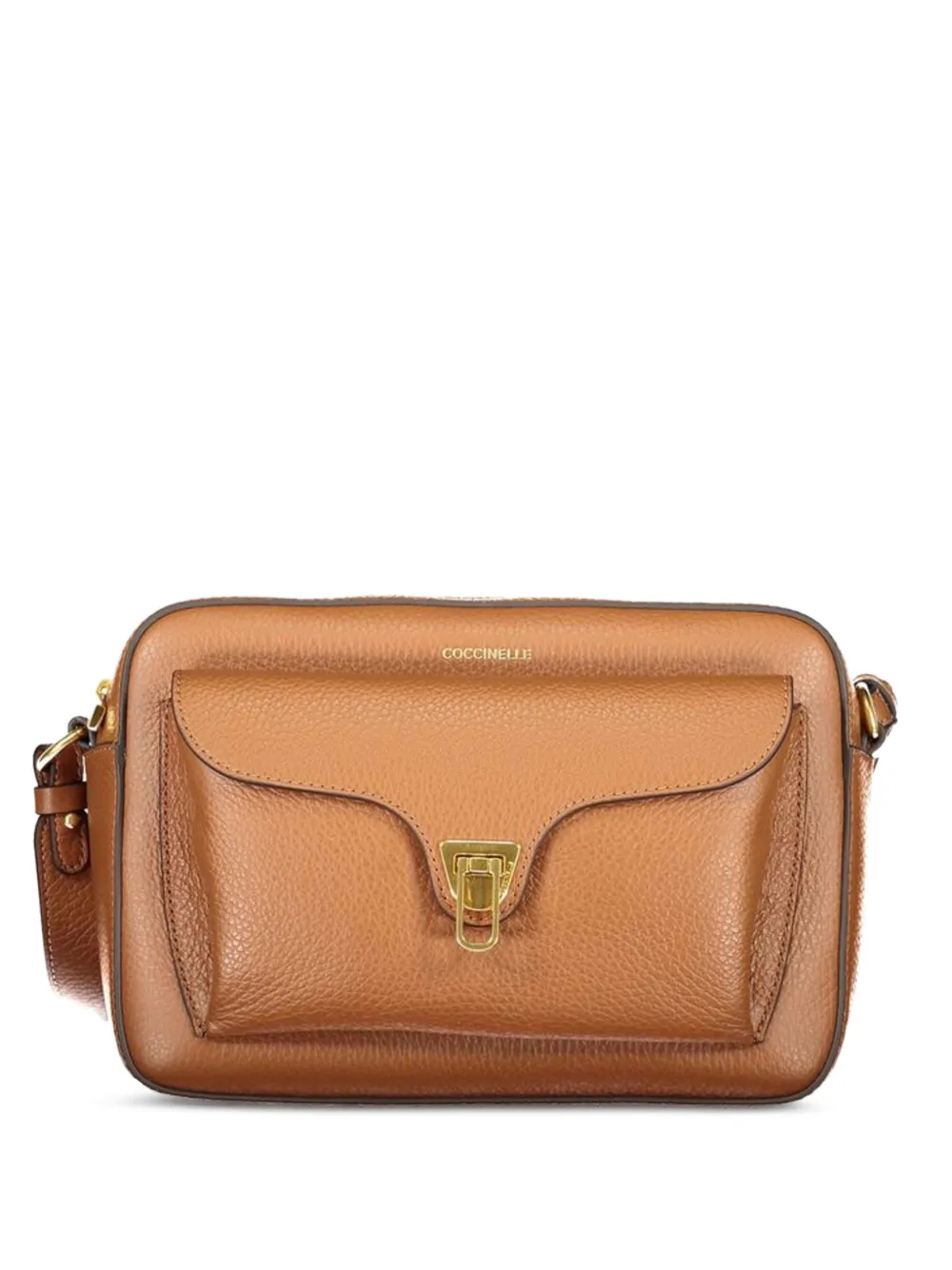 Coccinelle Kleine Beat crossbodytas van leer met textuur Bruin