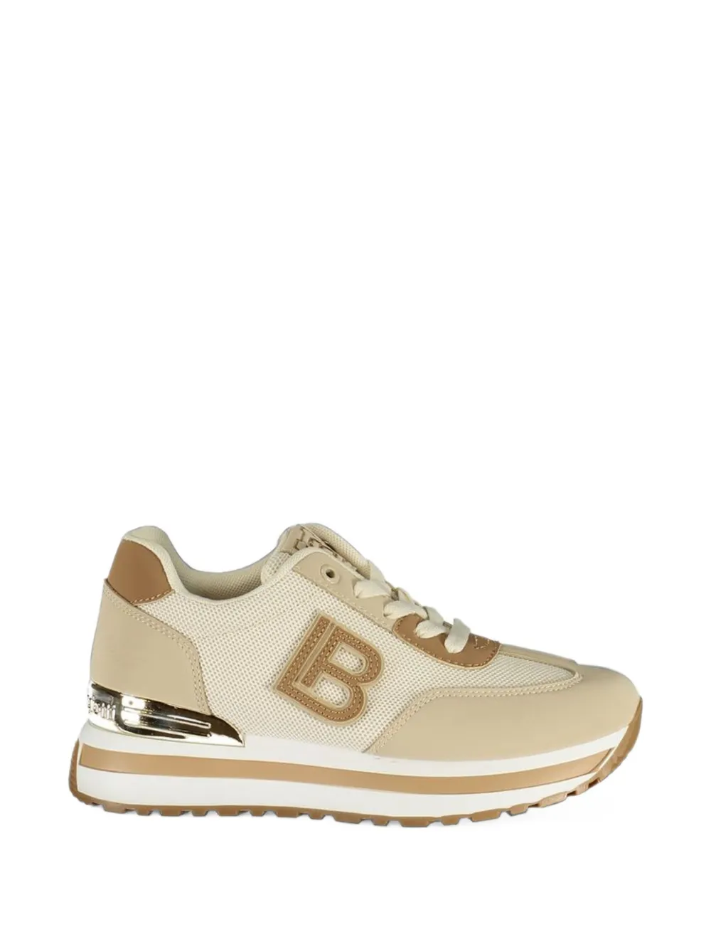 Laura Biagiotti logo-patch panelled sneakers - Nude