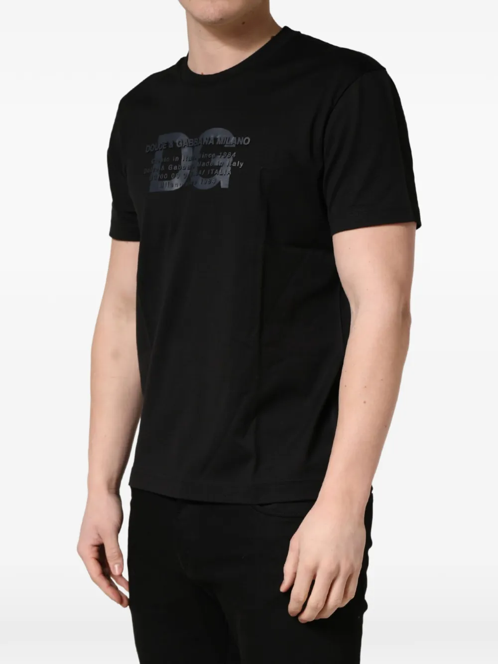 Dolce & Gabbana logo-print crew-neck T-shirt Zwart