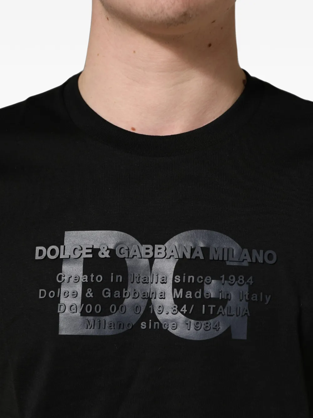 Dolce & Gabbana logo-print crew-neck T-shirt Zwart