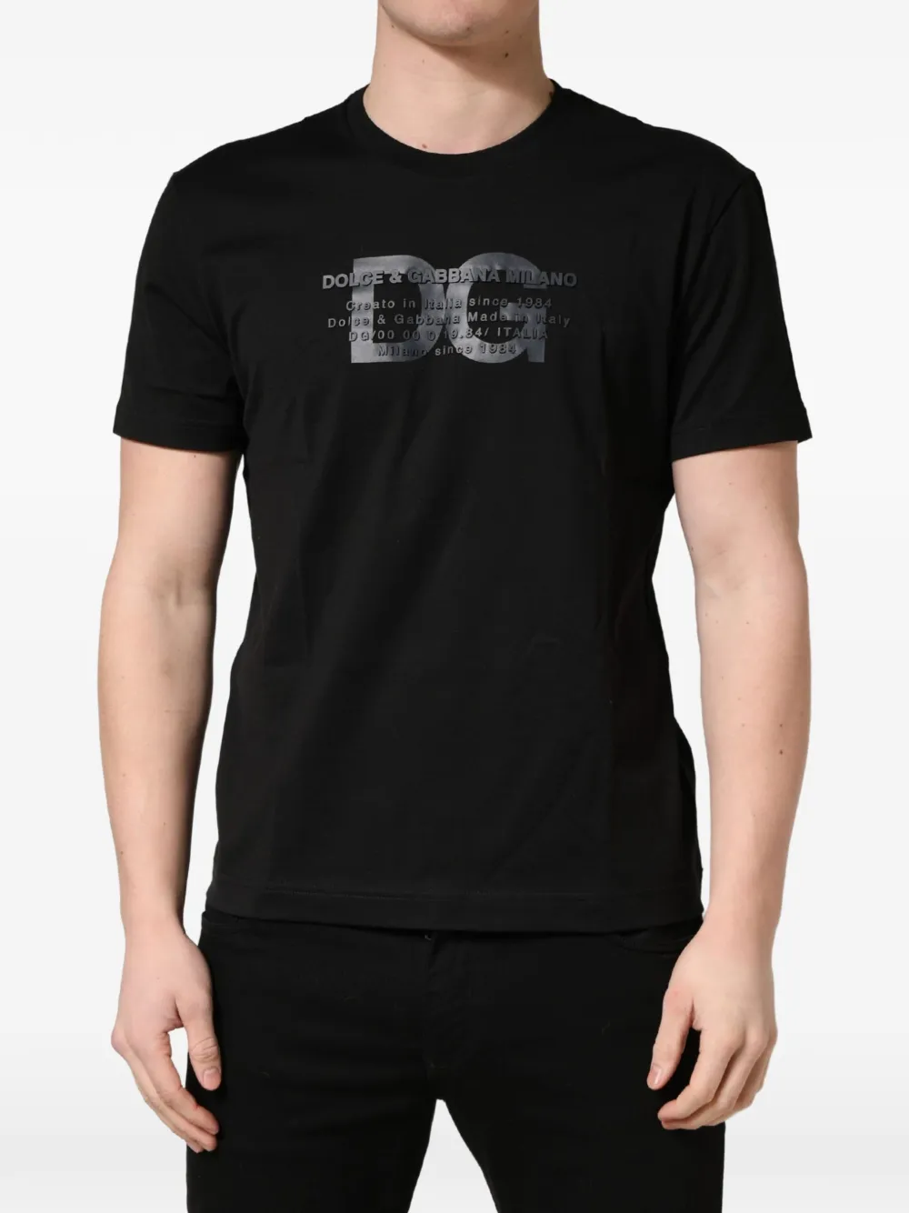 Dolce & Gabbana logo-print crew-neck T-shirt - Schwarz