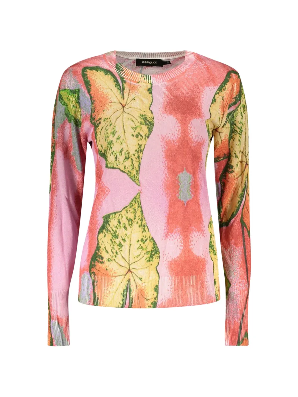 Desigual x Mr. Christian Lacroix leaf-print fine-knit sweater - Rosa