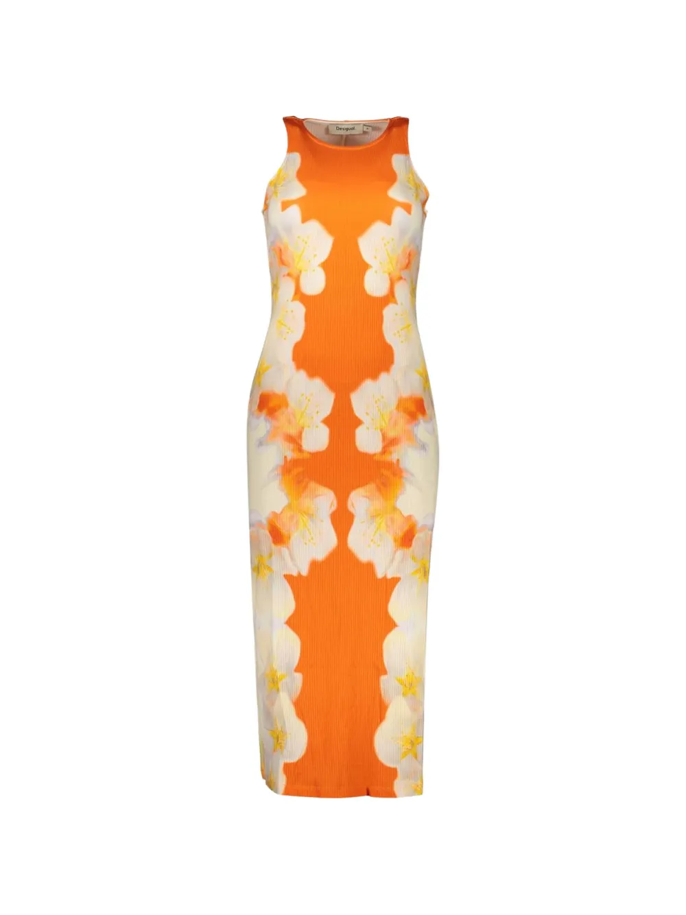Desigual Jasmine floral-print ribbed maxi dress - Orange