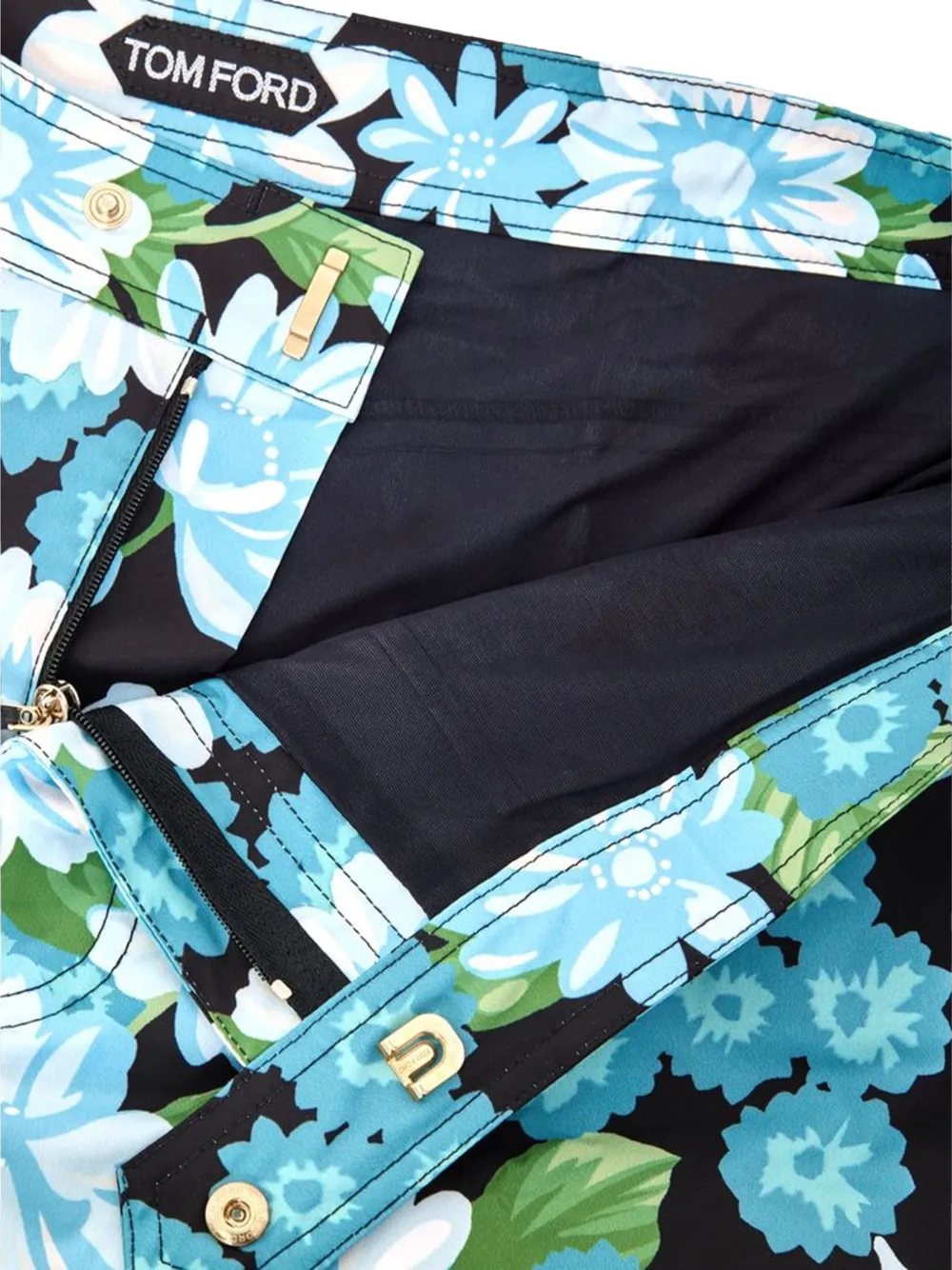 TOM FORD floral-print swim shorts Zwart