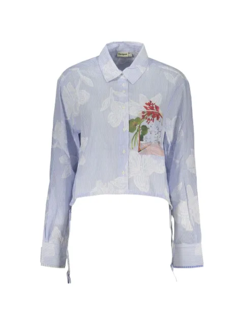 Desigual floral-print striped shirt