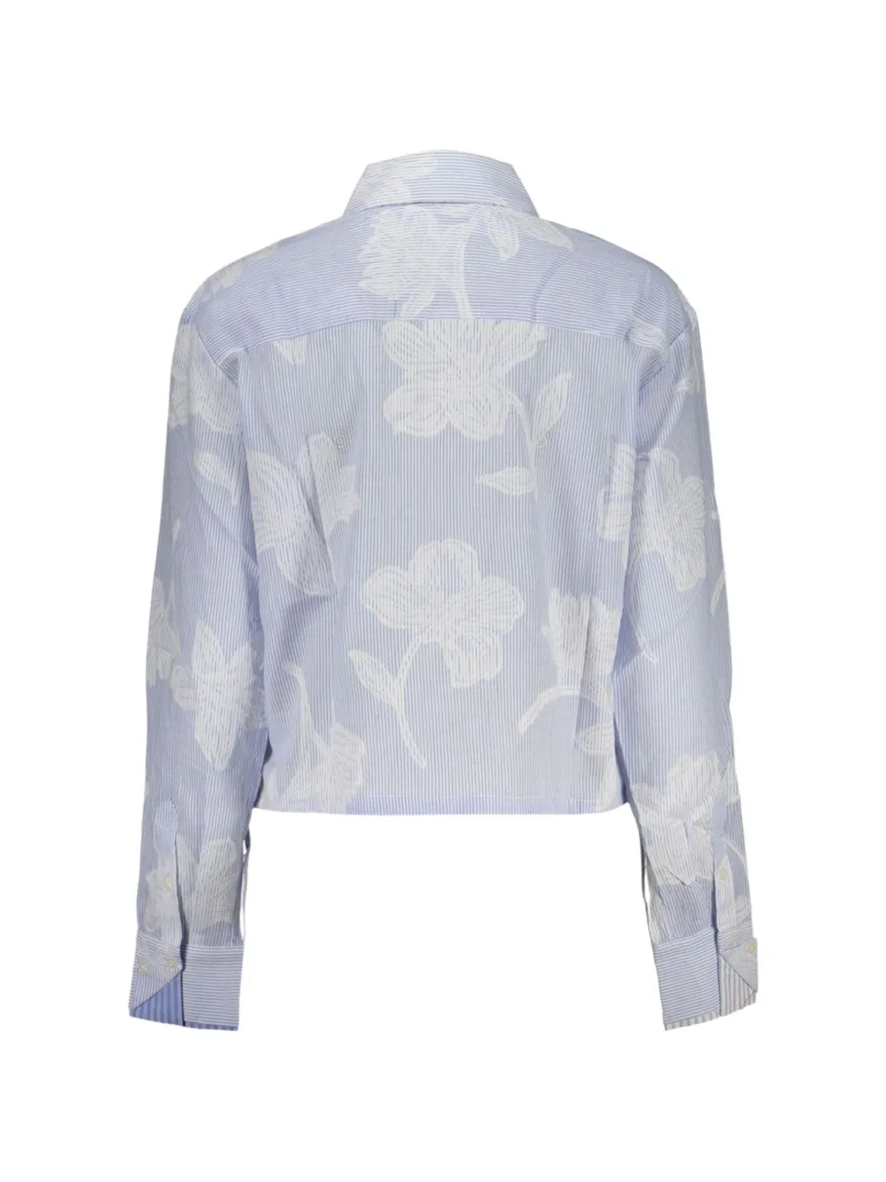 Desigual floral-print striped shirt Blauw