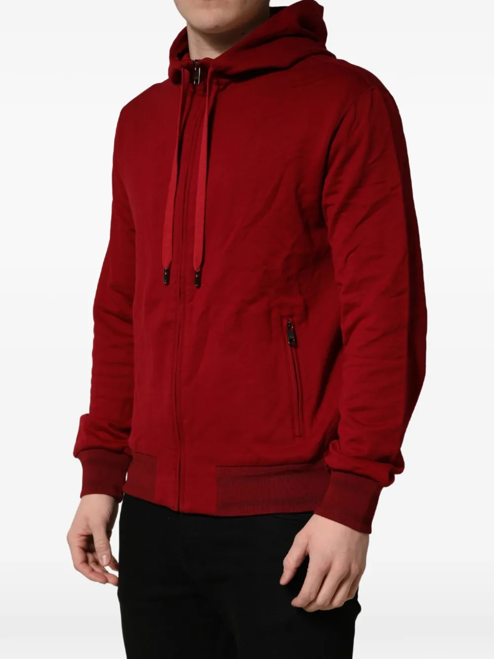 Dolce & Gabbana zip-up cotton hoodie - Rosso