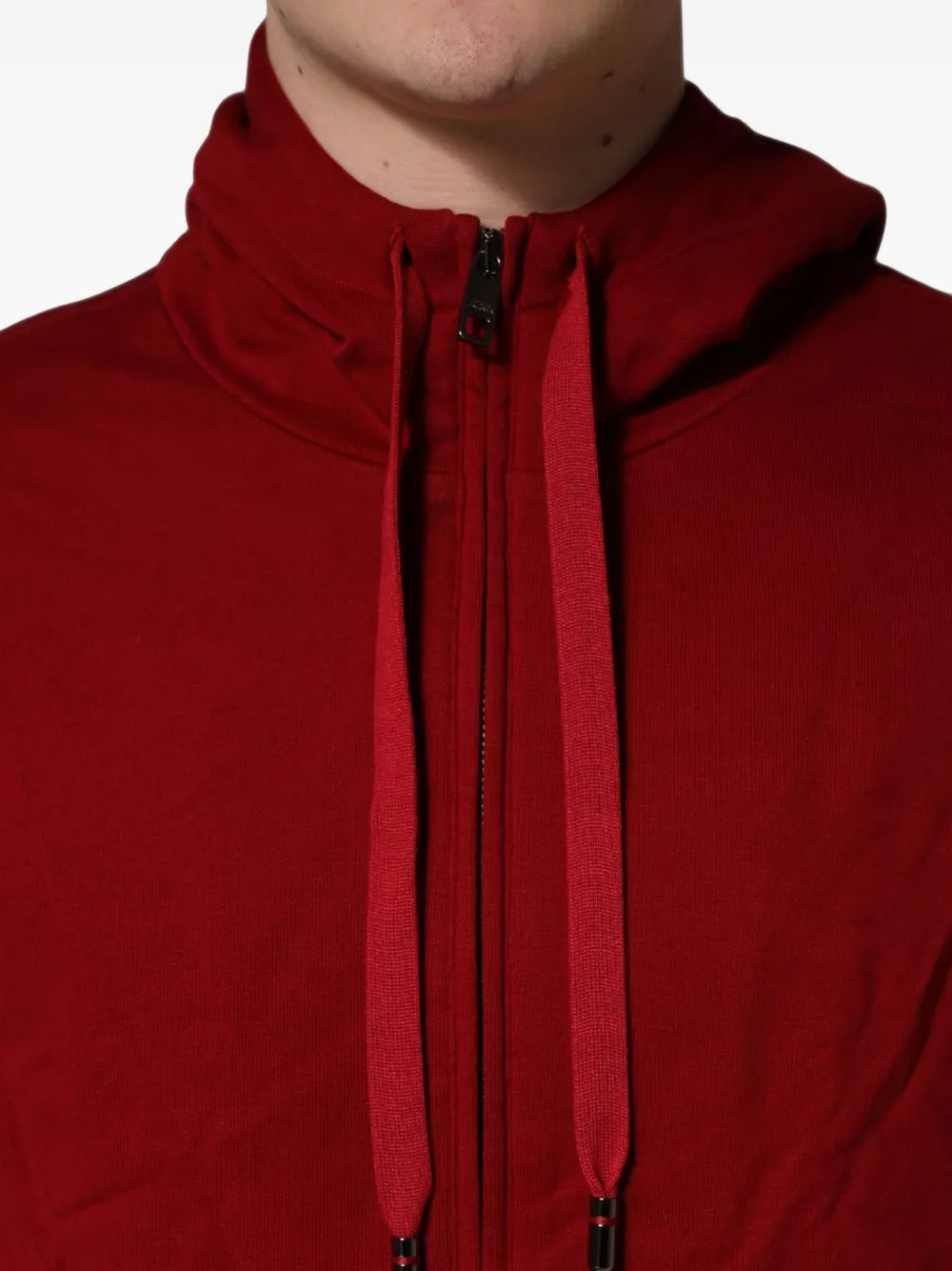 Dolce & Gabbana zip-up cotton hoodie Rood