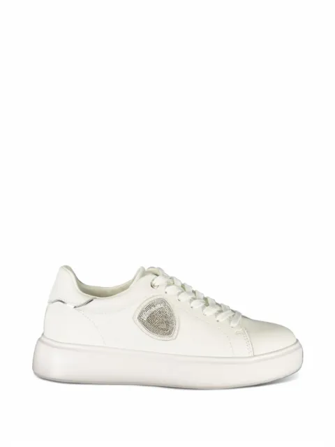 Blauer crystal-embellished leather sneakers