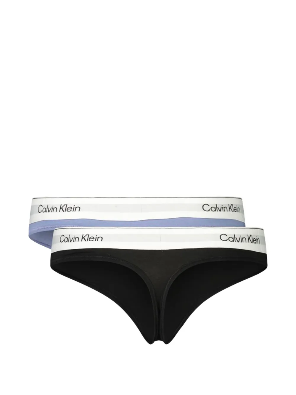 Calvin Klein logo-waistband thongs (set of two) Zwart