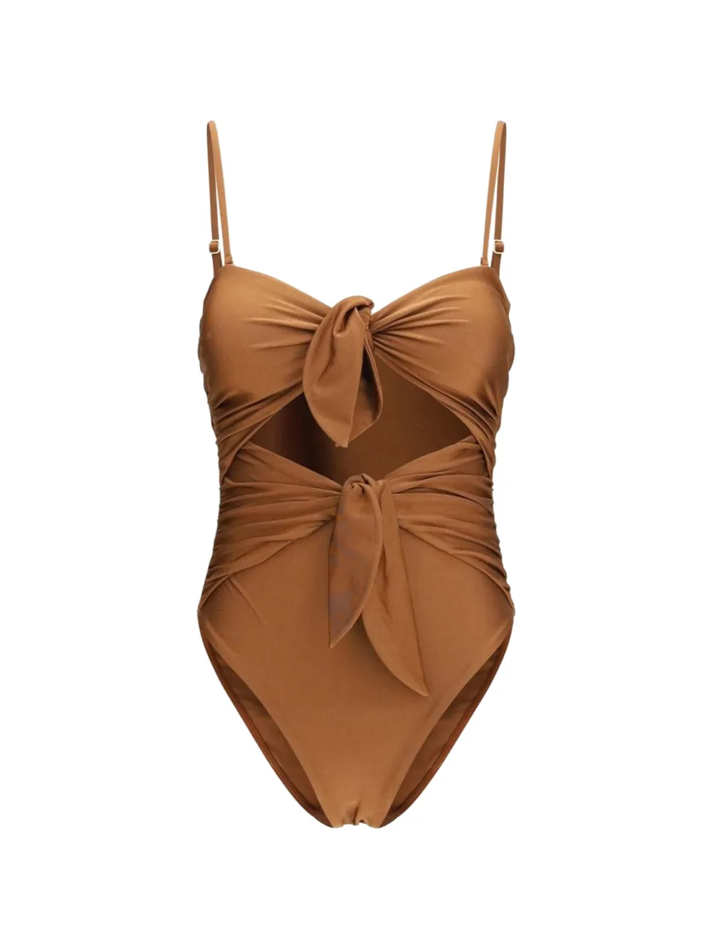 ZIMMERMANN knot-detail cut-out swimsuit - Braun