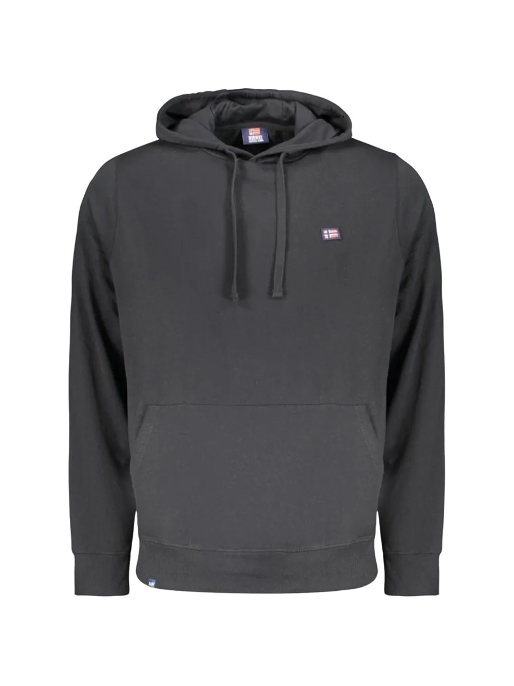Norwegian Rain Hoodie mit Logo-Patch - Schwarz