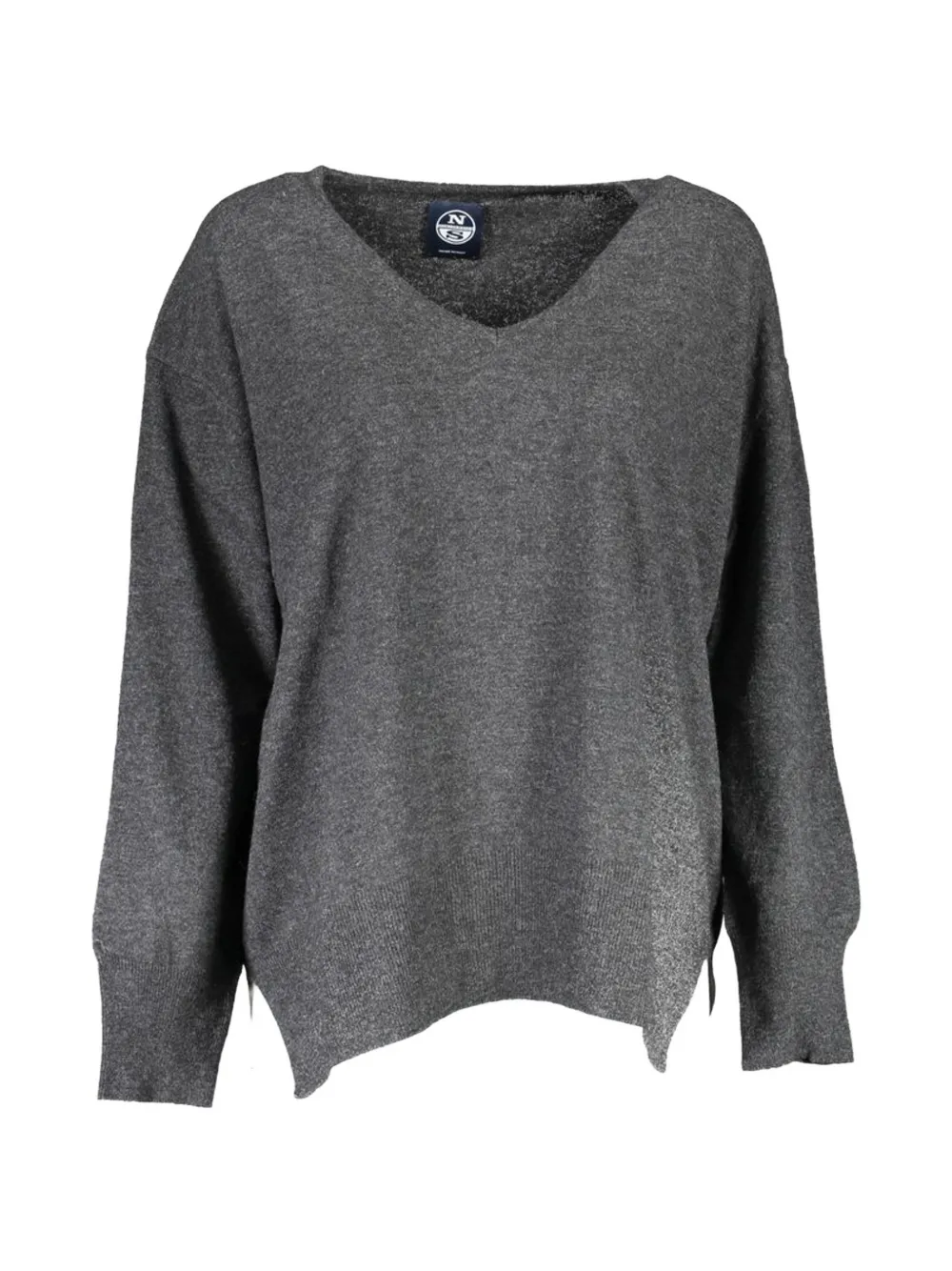 North Sails V-neck side-slit sweater - Grau