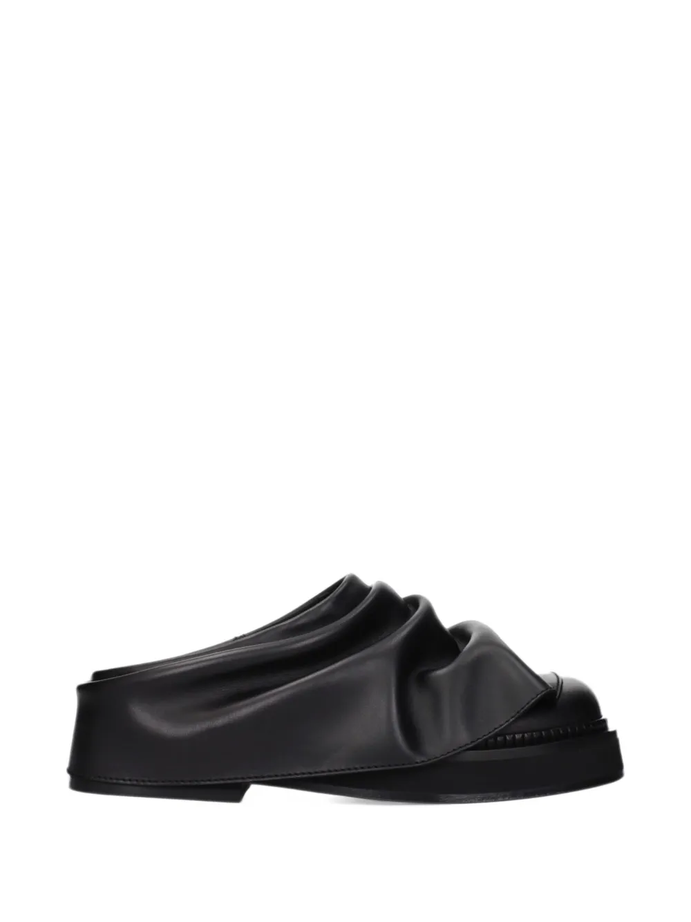 The Attico draped leather mules - Noir