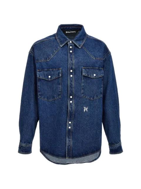 Palm Angels western-yoke logo-embroidered denim jacket
