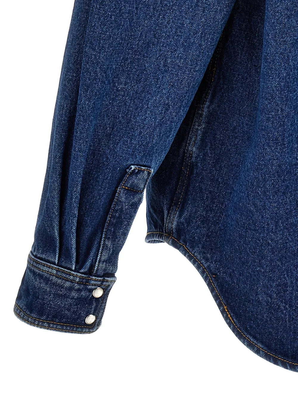 Palm Angels western-yoke logo-embroidered denim jacket Blauw