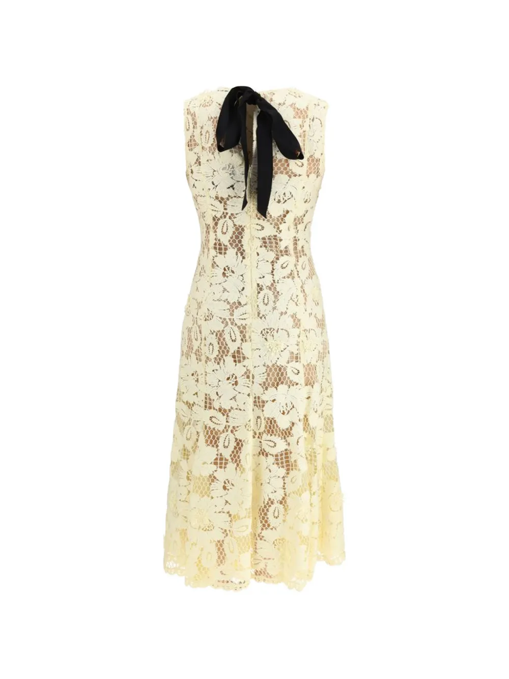 Self-Portrait yellow crochet-lace midi dress Geel