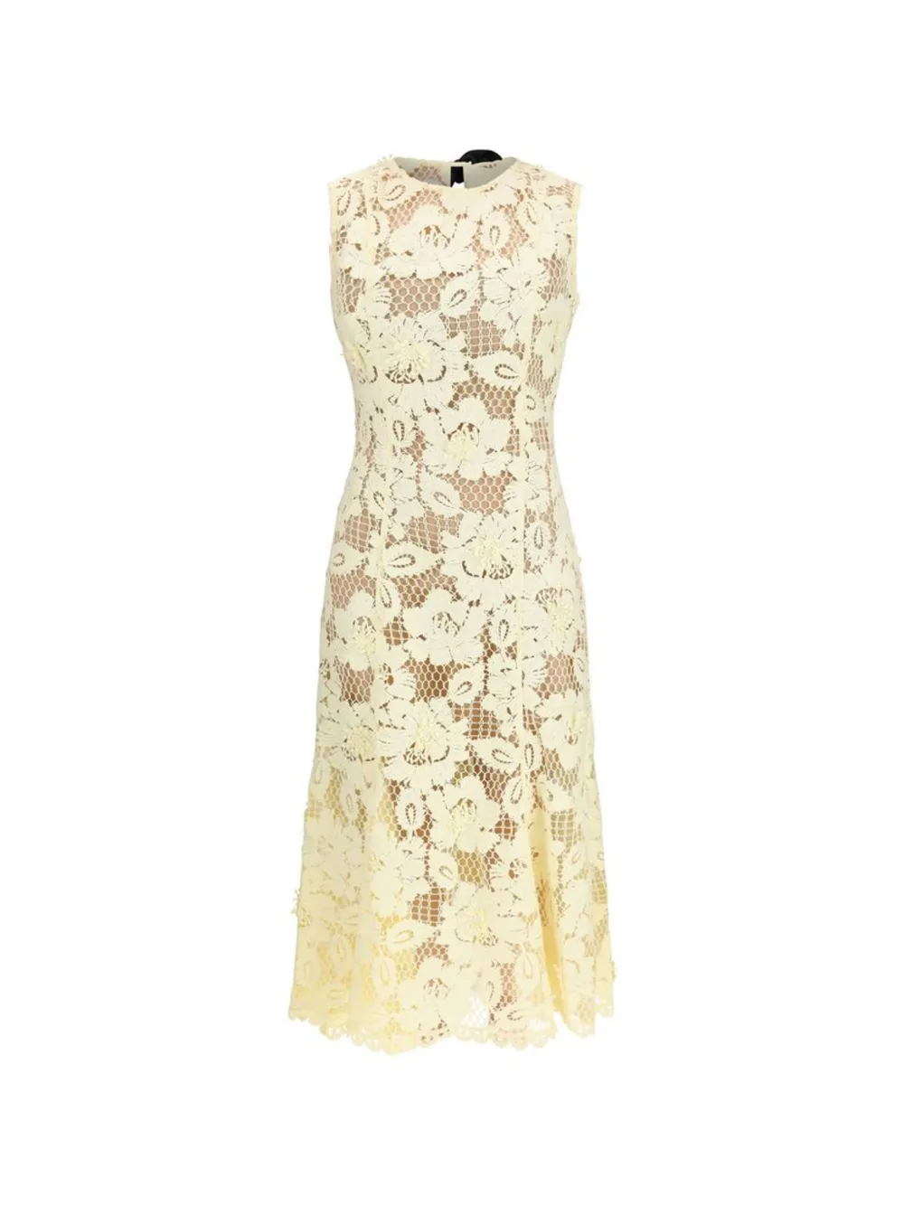 Self-Portrait yellow crochet-lace midi dress Geel