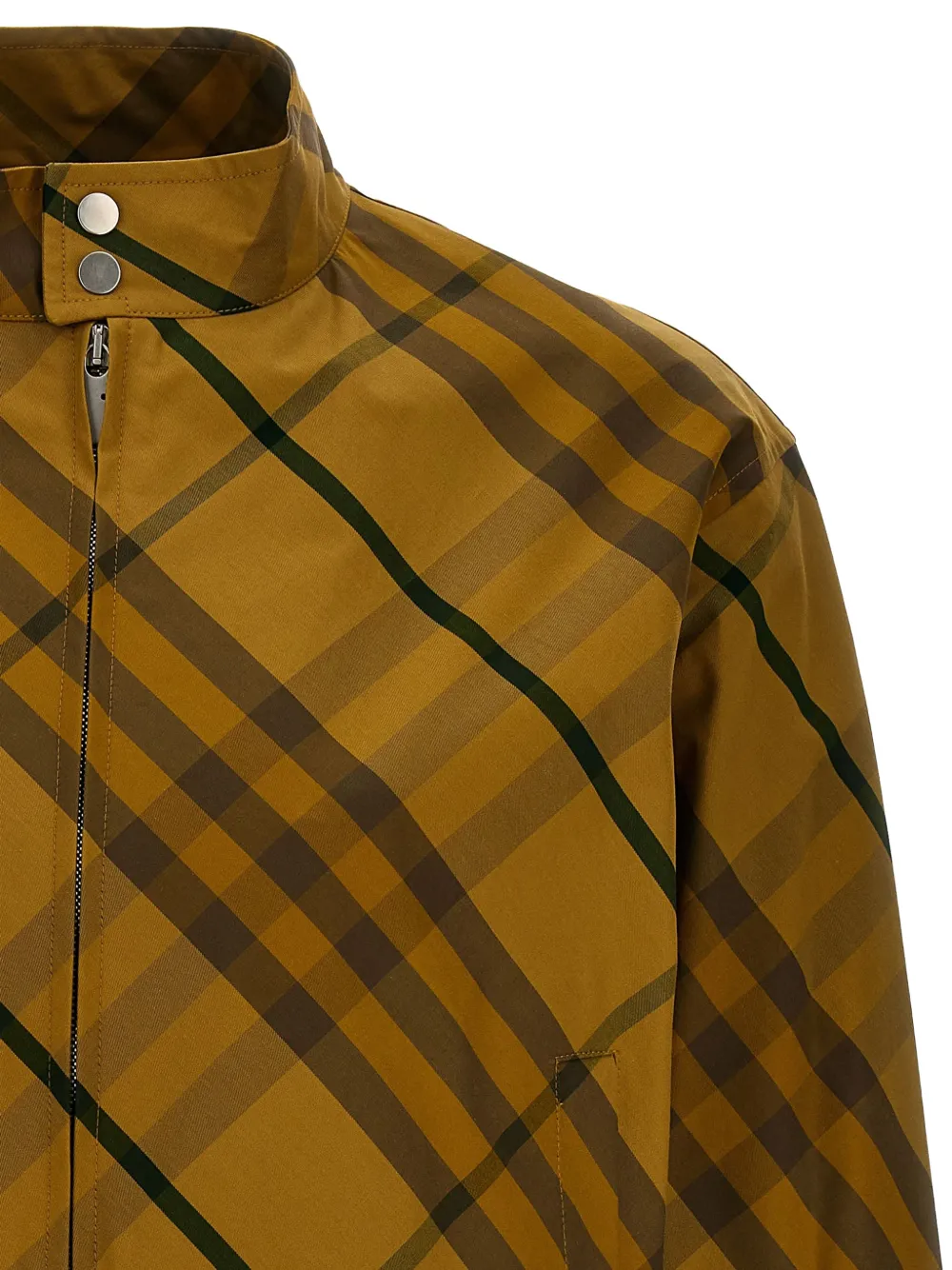 Burberry check cotton bomber jacket Geel