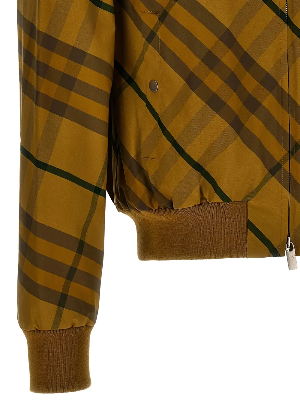 Burberry check cotton bomber jacket Geel