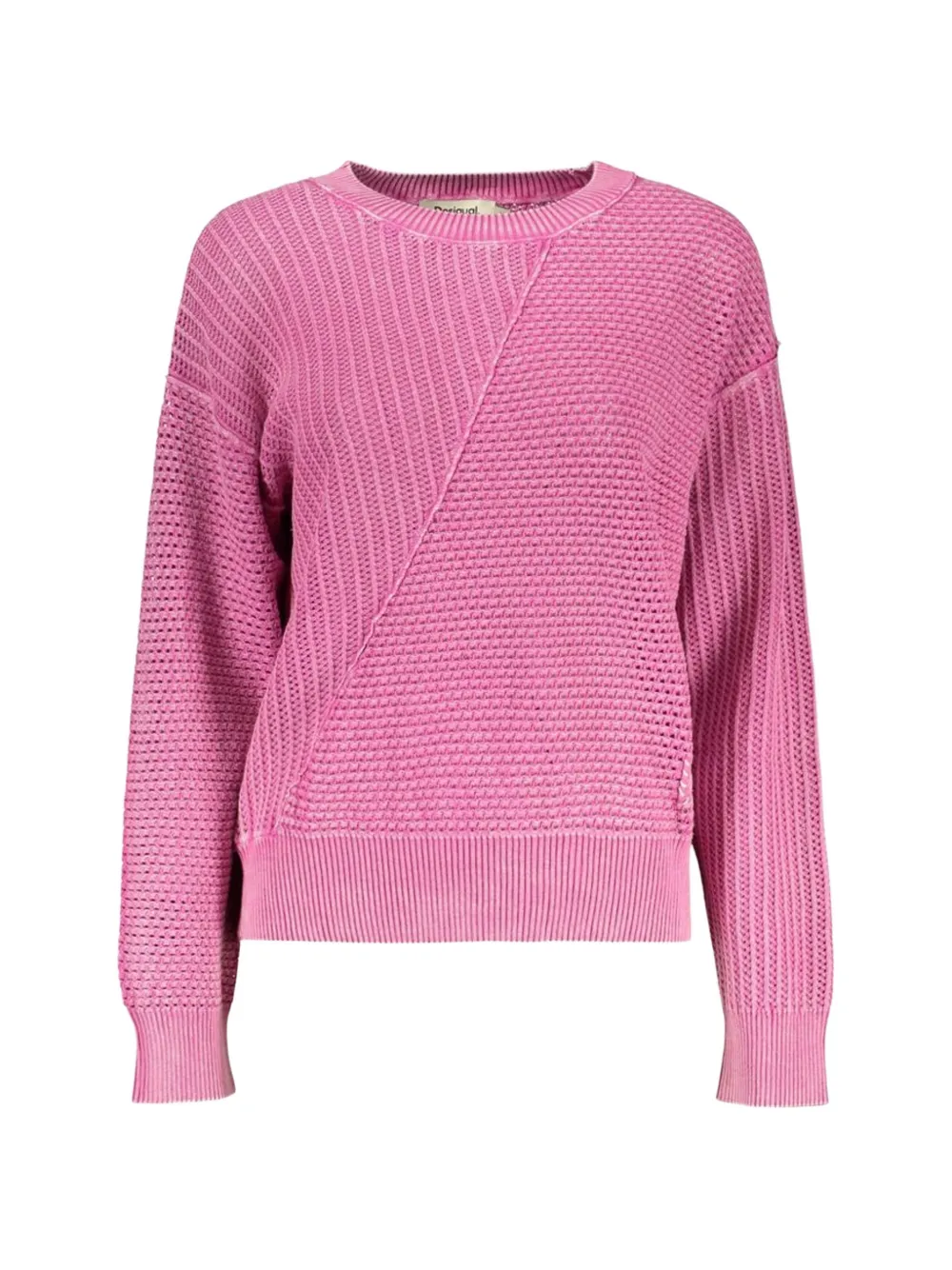 Desigual ribbed-knit panelled sweater - Rosa
