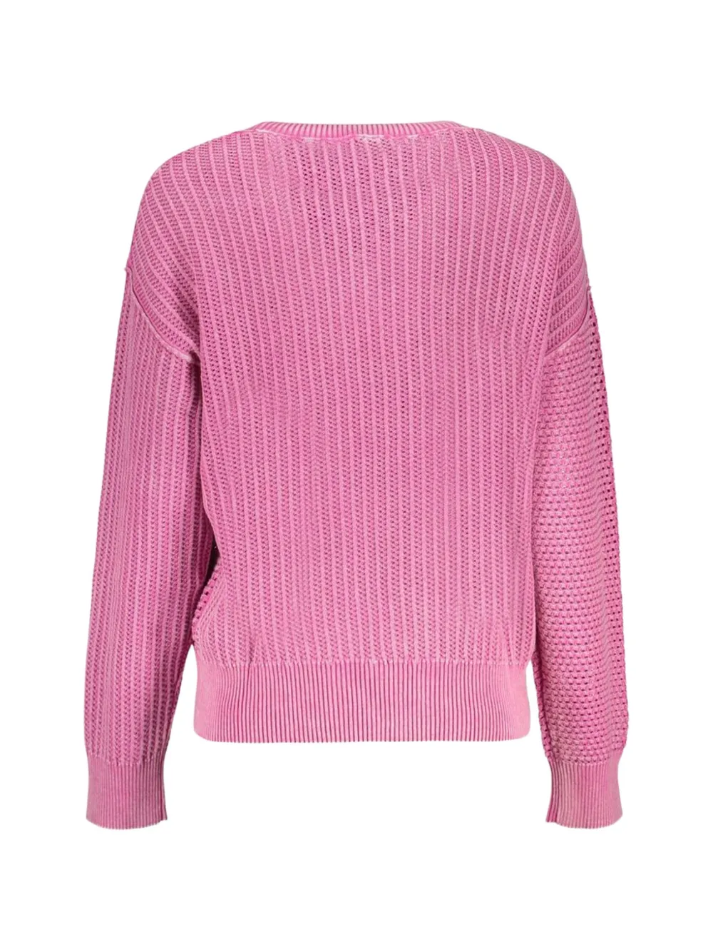 Desigual ribbed-knit panelled sweater Roze