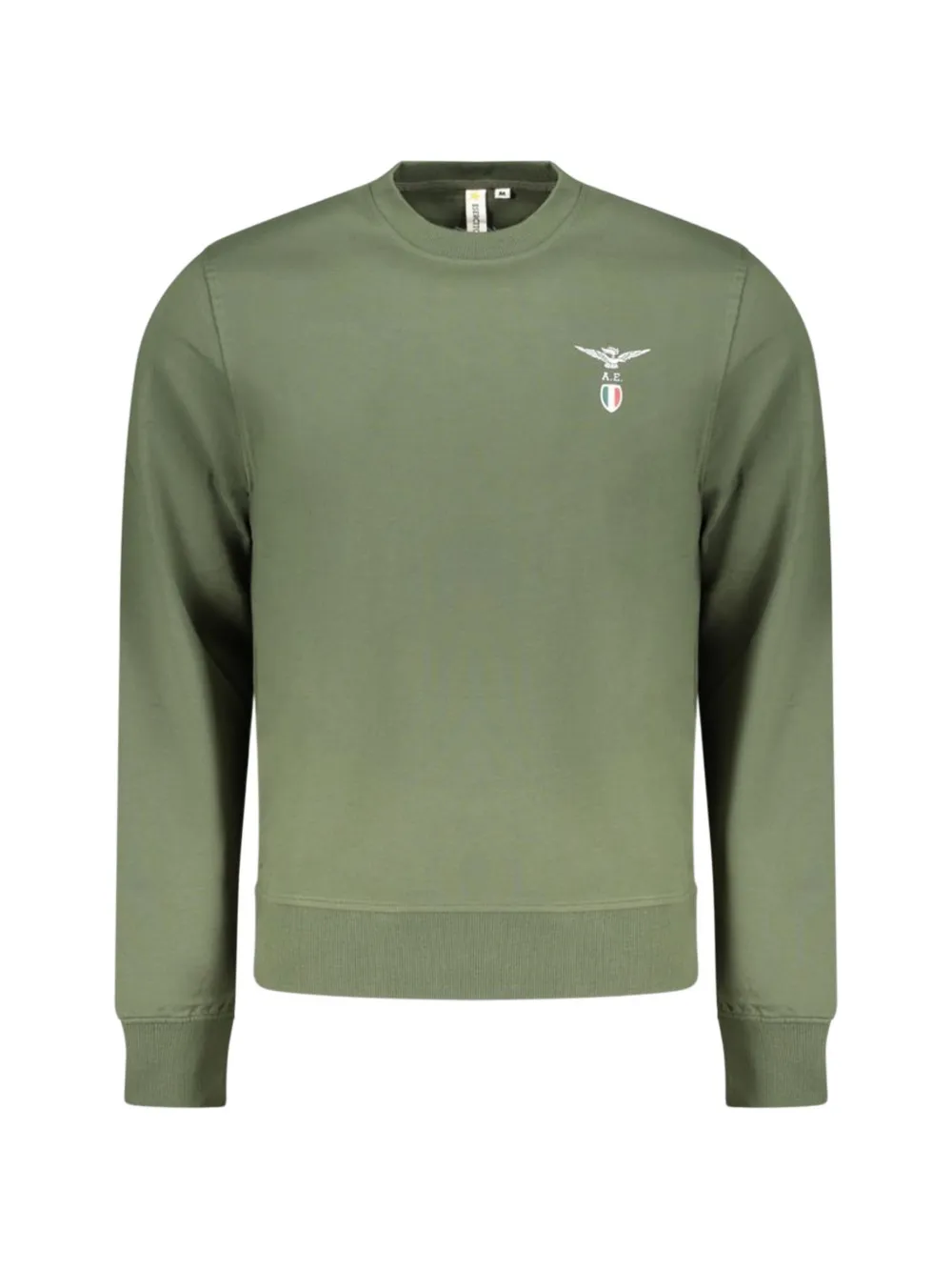 Aeronautica Militare logo-embroidered cotton sweatshirt Groen