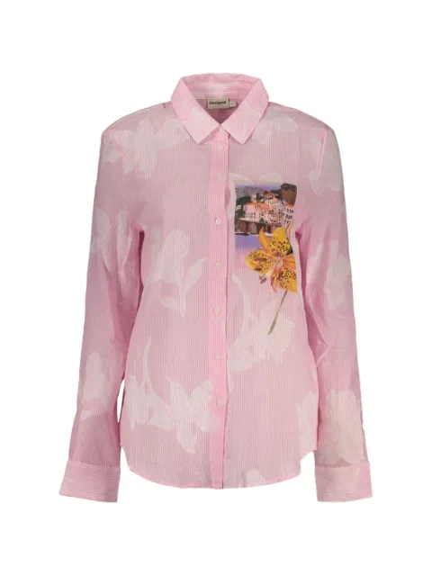 Desigual floral-print striped shirt