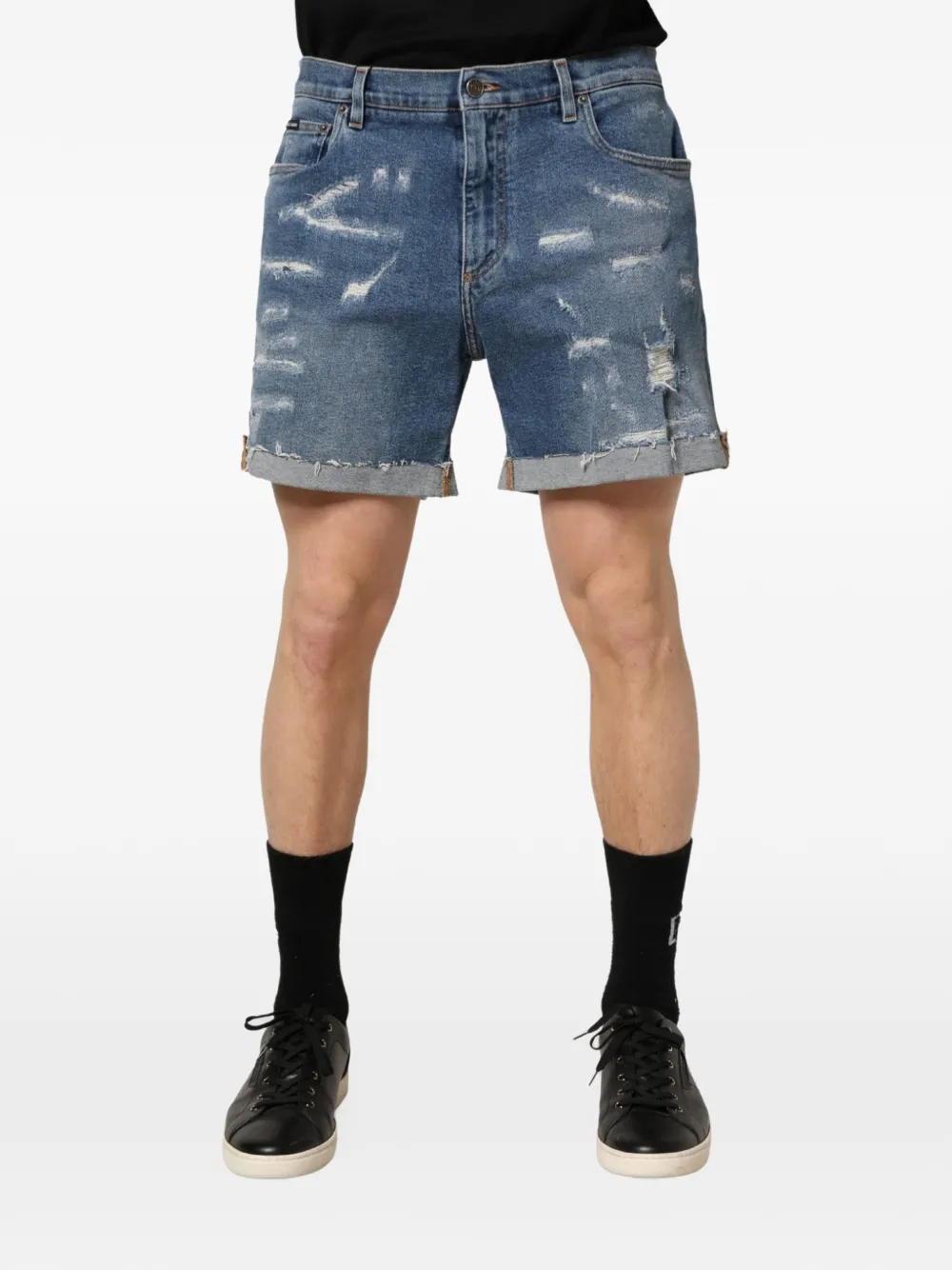 Dolce & Gabbana distressed denim shorts Blauw
