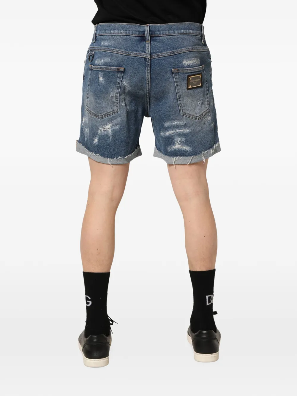 Dolce & Gabbana distressed denim shorts Blauw