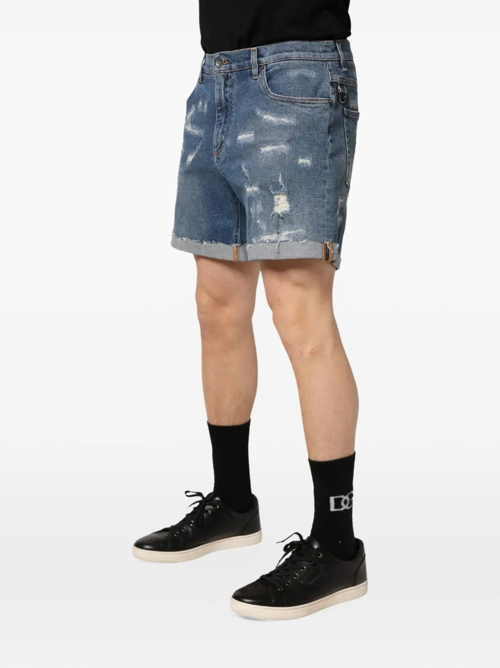 Dolce & Gabbana distressed denim shorts Blauw