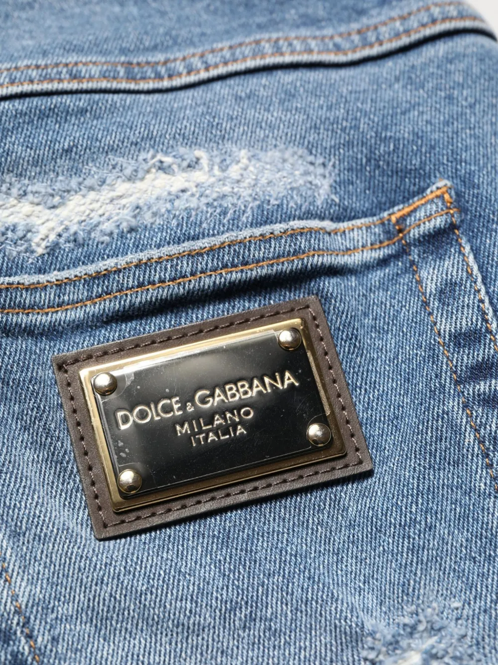 Dolce & Gabbana distressed denim shorts Blauw